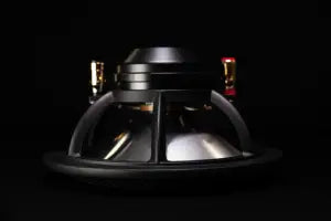 Black speaker cone on a black background