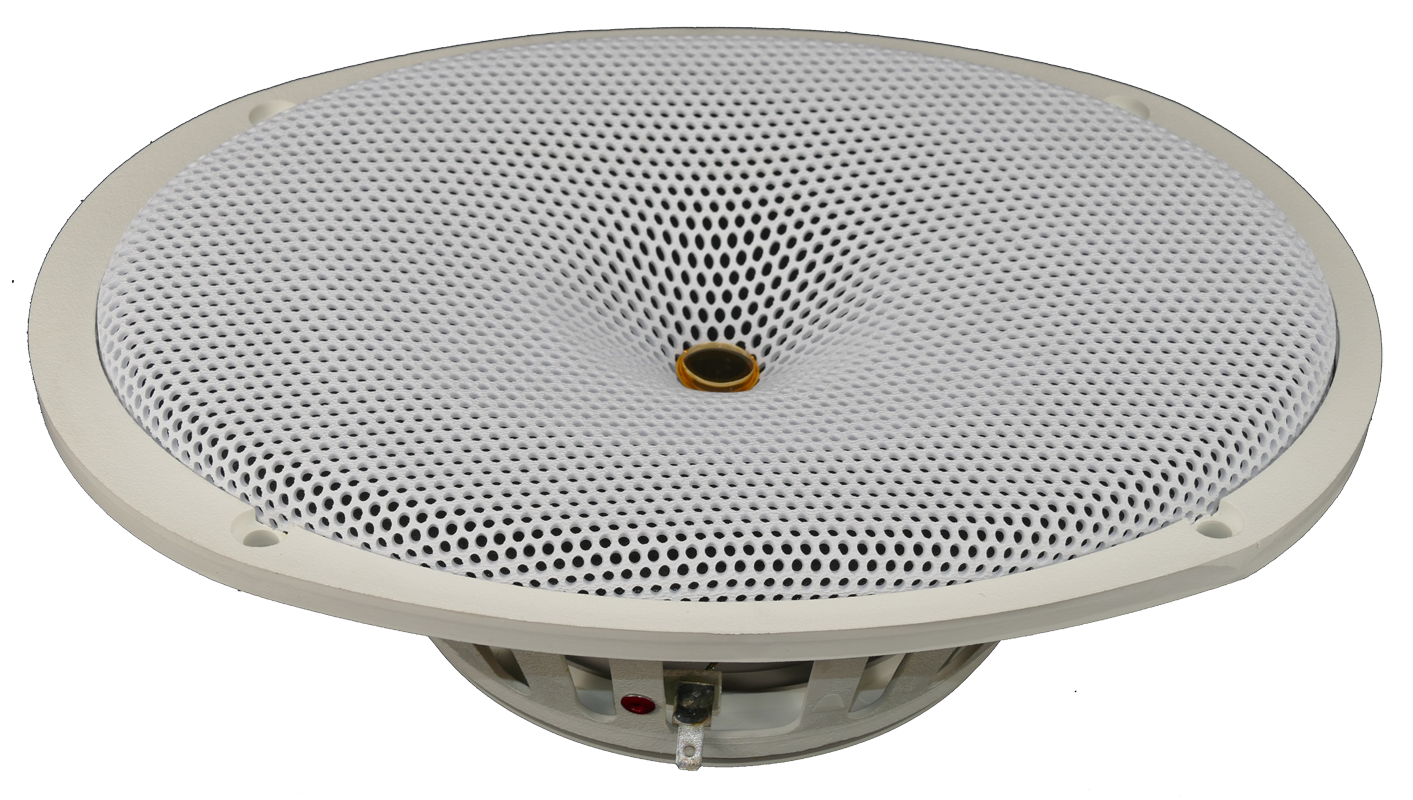Premium 6x9 inch white marine speaker N69 Reference with spiderless technology.
